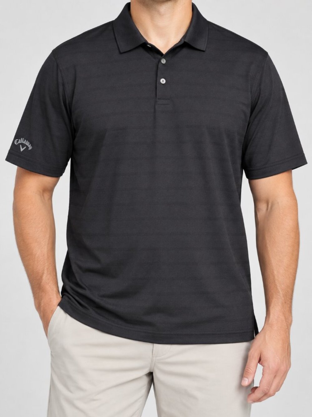 Callaway Men’s XL Black Opti-Dri Striped Golf Polo